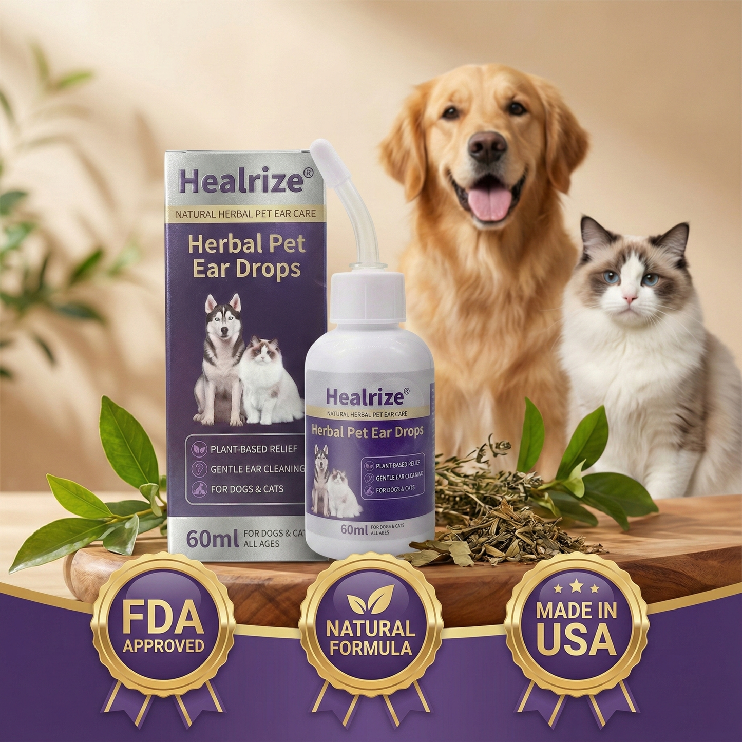 𝙎𝙥𝙚𝙘𝙞𝙖𝙡 𝙋𝙧𝙤𝙢𝙤𝙩𝙞𝙤𝙣 🔥Healrize® Herbal Pet Ear Drops