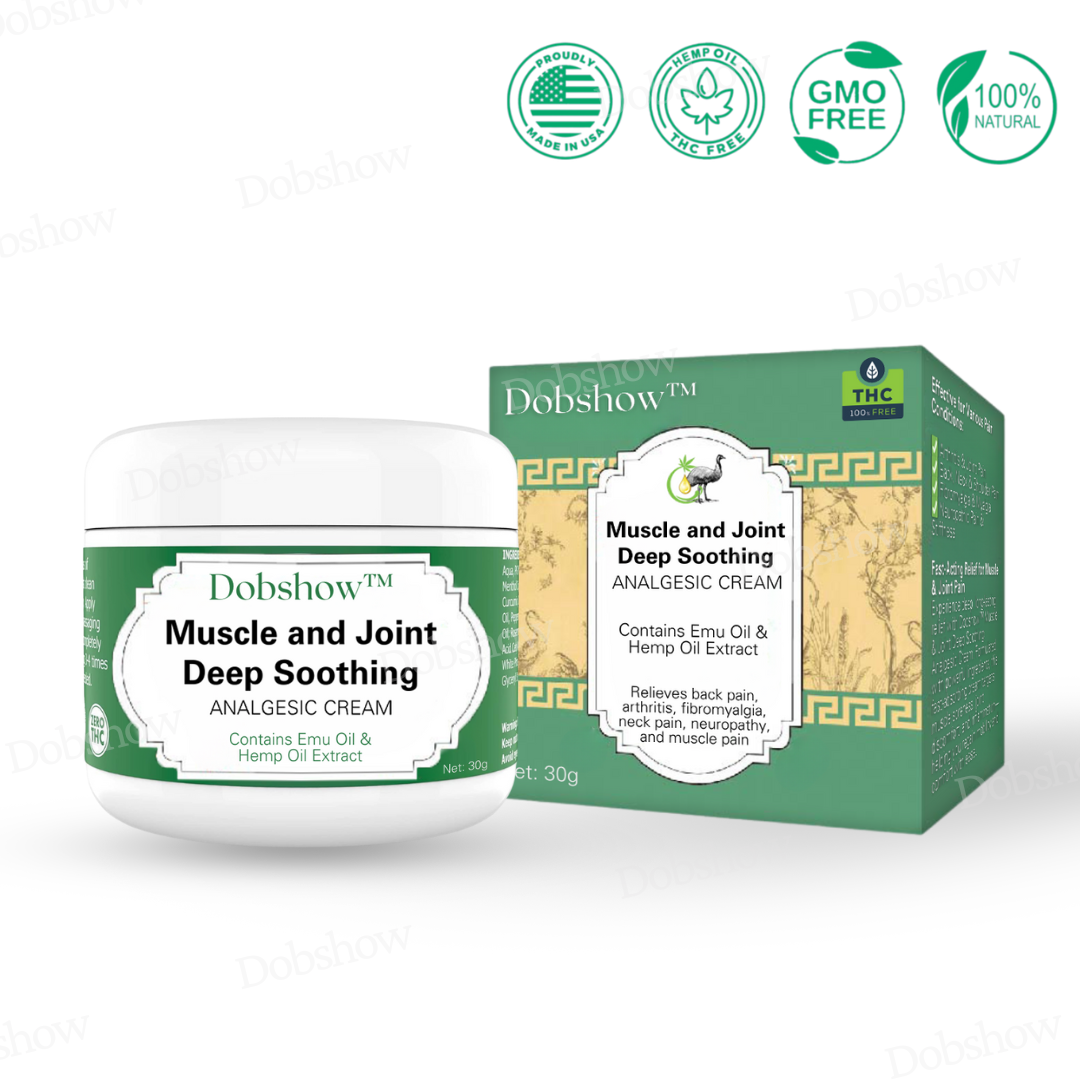 Dobshow® Muscle and Joint Deep Soothing Analgesic Cream (contains Emu oil 🦤& Hemp oil Extract🌿)