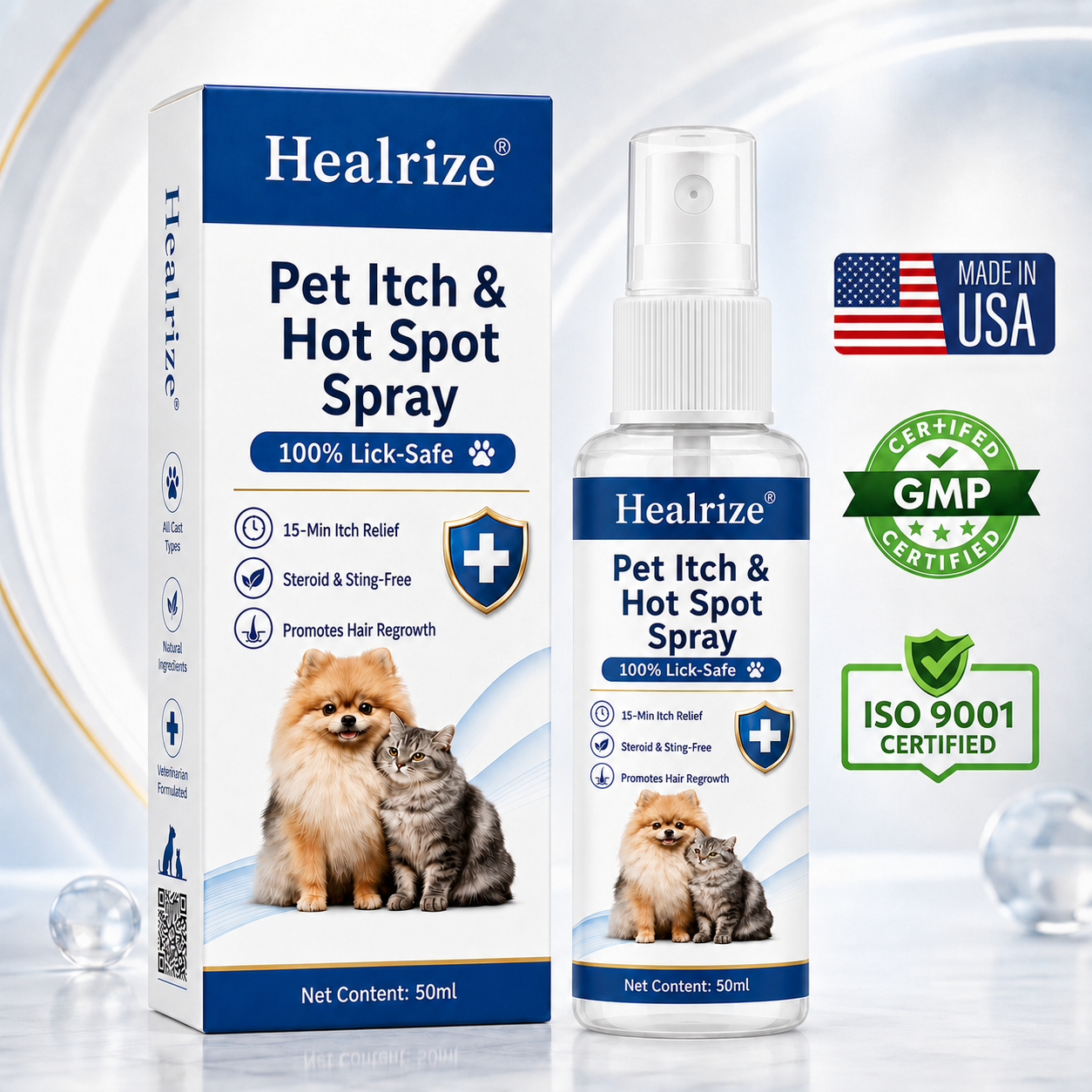 🔥Healrize® Pet Itch & Hot Spot Spray - 100% Lick-Safe