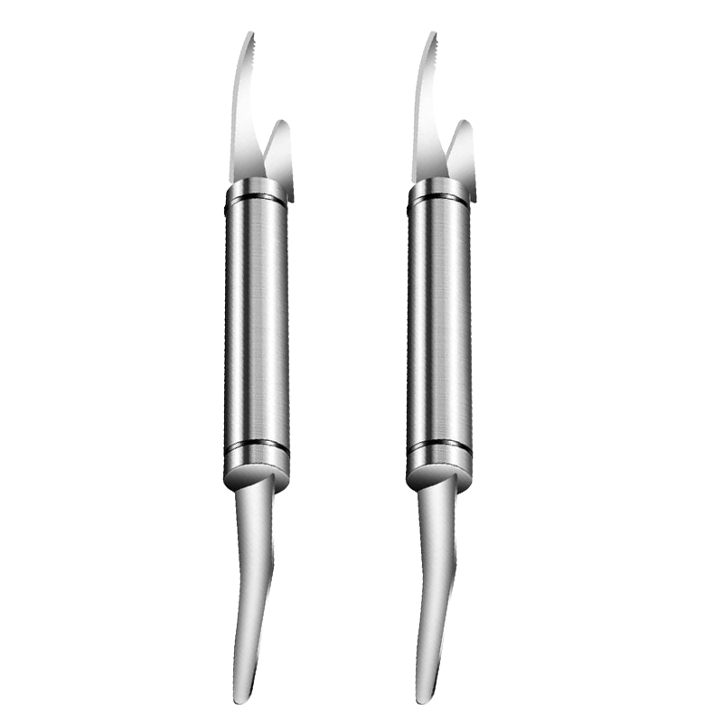 MCOIKY® 2PCS - 5 In 1 Multifunctional Shrimp Line Fish Maw Knife Stainless Steel Shrimp Deveiner Tool Multifunctional Fast Shrimp Peeler Fish Scale Remover Kitchen Fish and Shrimp Duck Intestine Cleaner
