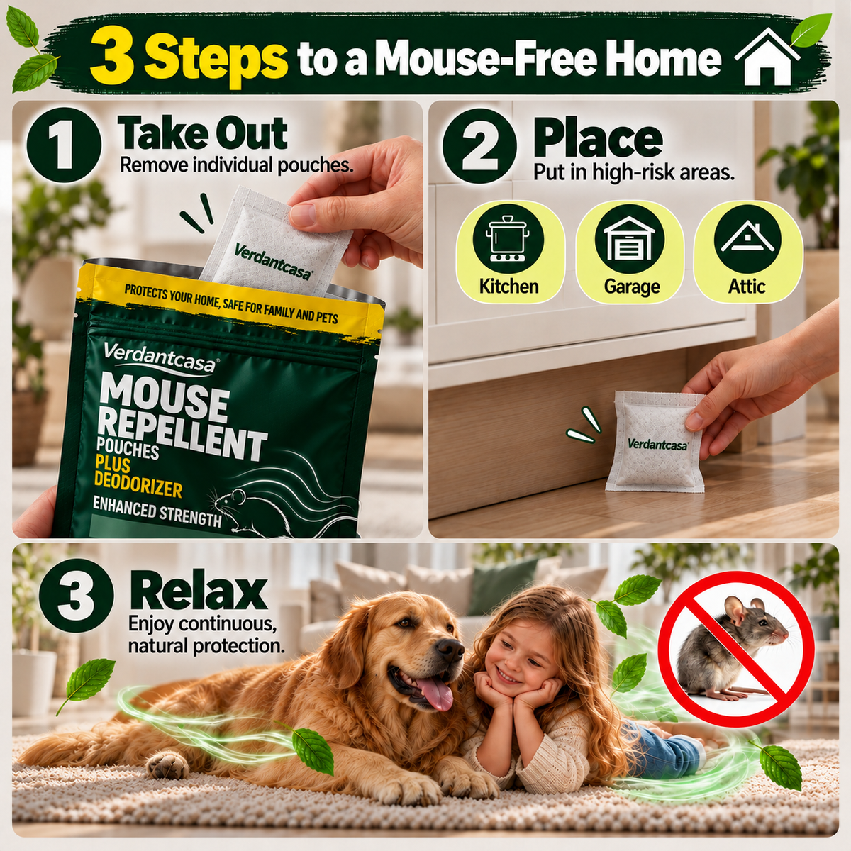 Place These Pouches Anywhere Mice Hide - Verdantcasa Healrize® Mouse Repellent Pouches