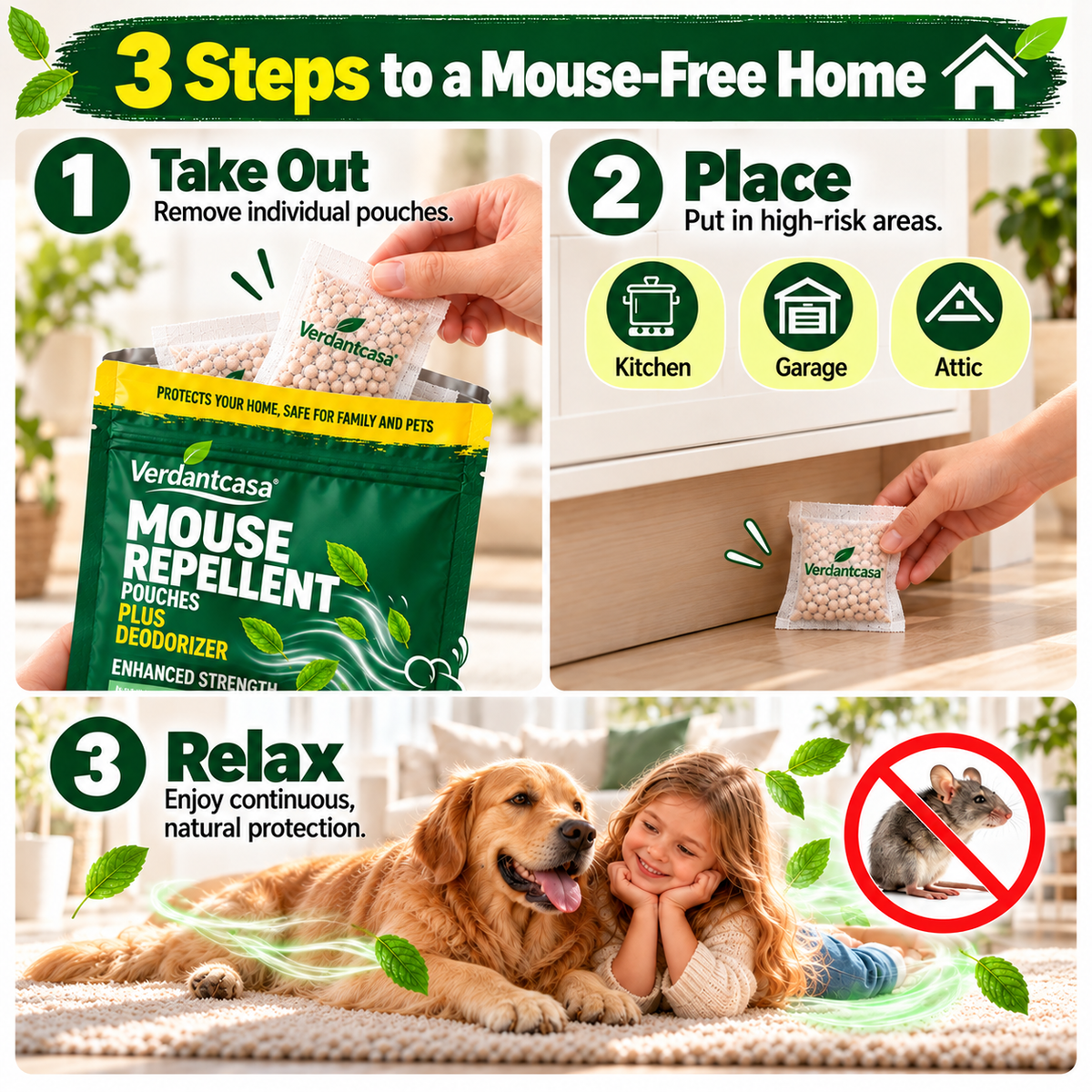 🔥100K+ SOLD🔥 Verdantcasa Mouse Repellent Pouches- 12pcs - save around kids & pet