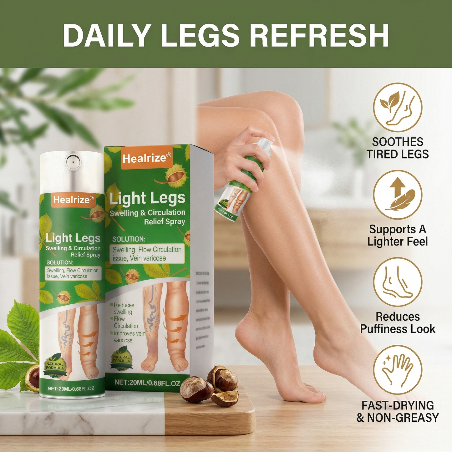 Healrize® Light Legs Swelling & Circulation Relief Spray