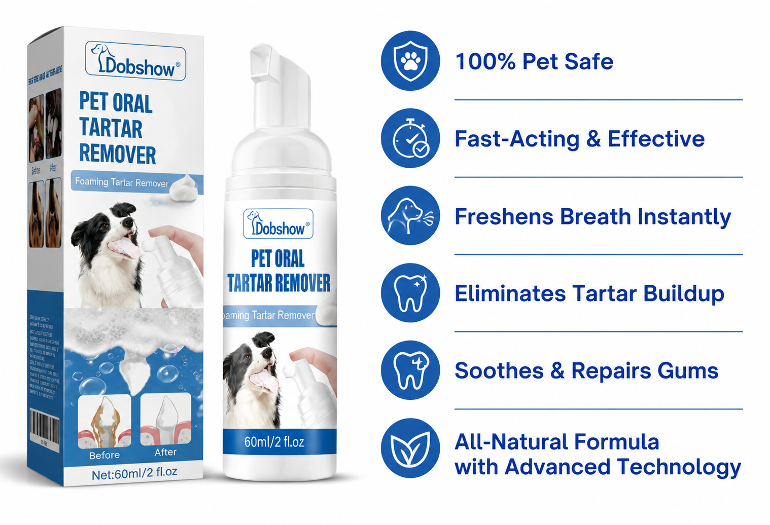 Dobshow® 3-in-1 Pet Dental Care Spray- Keep Dog Breath Fresh and Teeth Clean, Supports Gum Health🐶🐱 (Copy)
