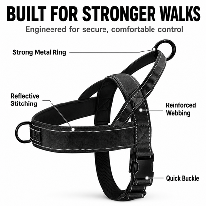 Heavy-Duty Reflective Dog Harness