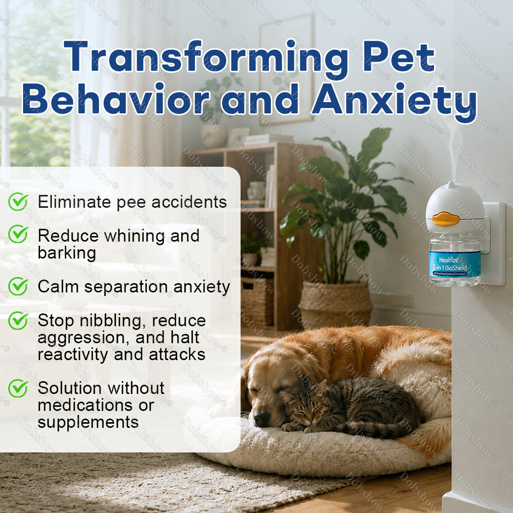 🐕Healrize®3-in-1 BioShield 60-Day Dog Calming Diffuser Kit – Anxiety Relief, Sedation Support, Odor Control & Insect Repelling