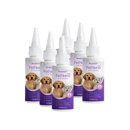 Healrize®  PetNano Eye Drops - For Dogs and Cats to Flush and Soothe Eye Irritations, Dog Tear Stain Cleaner, Safe for All Animals