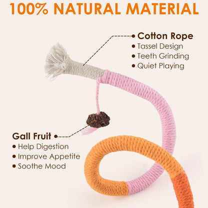 Cat Toys Chew Ropes, Interactive Cat Nip Kicker Toy for Indoor Kittens, Teeth Cleaning Toy for All Breeds, 19.5 Inches (50cm) | for Indoor Kittens, Teeth Cleaning Toy for All Breeds, 19.5 Inches (50cm)