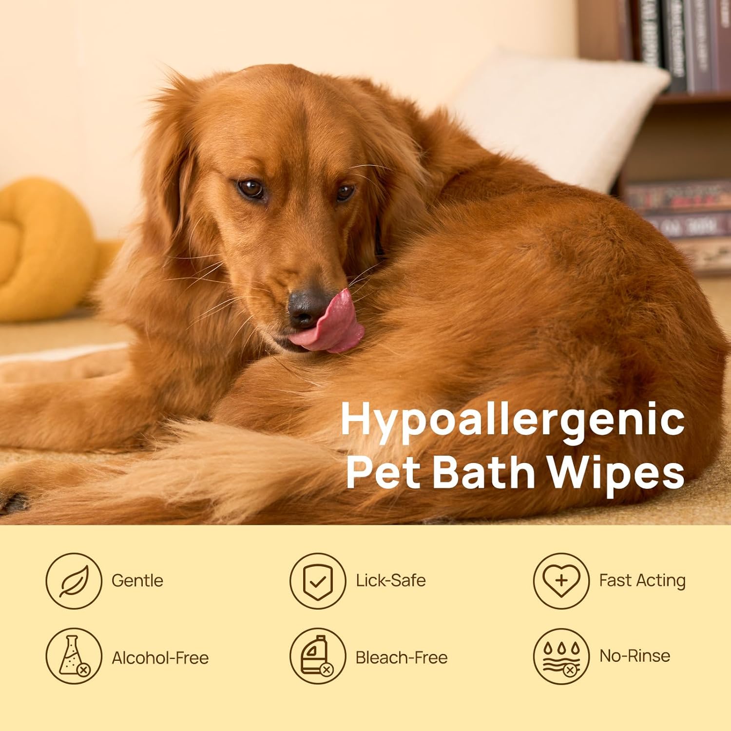 No-Rinse Pet Grooming Gloves — Disposable Wet Wipes for Dogs & Cats (Bathing, Deodorizing, and Cleaning)