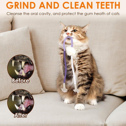Cat Toys Chew Ropes, Interactive Cat Nip Kicker Toy for Indoor Kittens, Teeth Cleaning Toy for All Breeds, 19.5 Inches (50cm) | for Indoor Kittens, Teeth Cleaning Toy for All Breeds, 19.5 Inches (50cm)