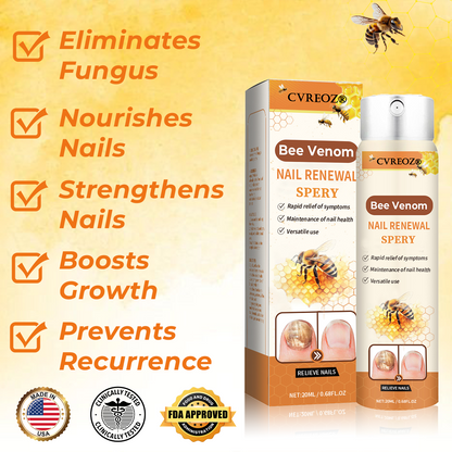 Cvreoz® Nail Renewal Spray with nano-micro needles in combination with bee venom🐝 to fight even the most stubborn fungi👊🏻