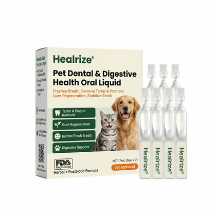 Healrize®  Pet Dental & Digestive Health Oral Liquid–Freshen Breath, Remove Tartar & Promote gum regeneration, stabilize teeth