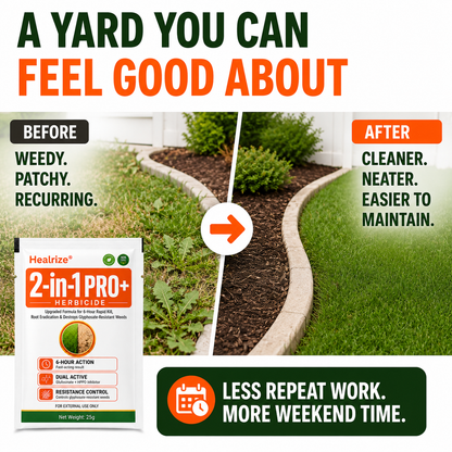 Healrize® Advanced 2-in-1 Pro+ Herbicide | Upgraded Formula for 6-Hour Rapid Kill, Root Eradication & Destroys Glyphosate-Resistant Weeds