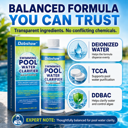 🎉Special limited-time discount🎉Dobshow®  Swimming Pool Water Clarifier-Ultra-concentrated and odor-free: 24-hour rapid algae rescue for long-lasting clarity and crystal-clear water