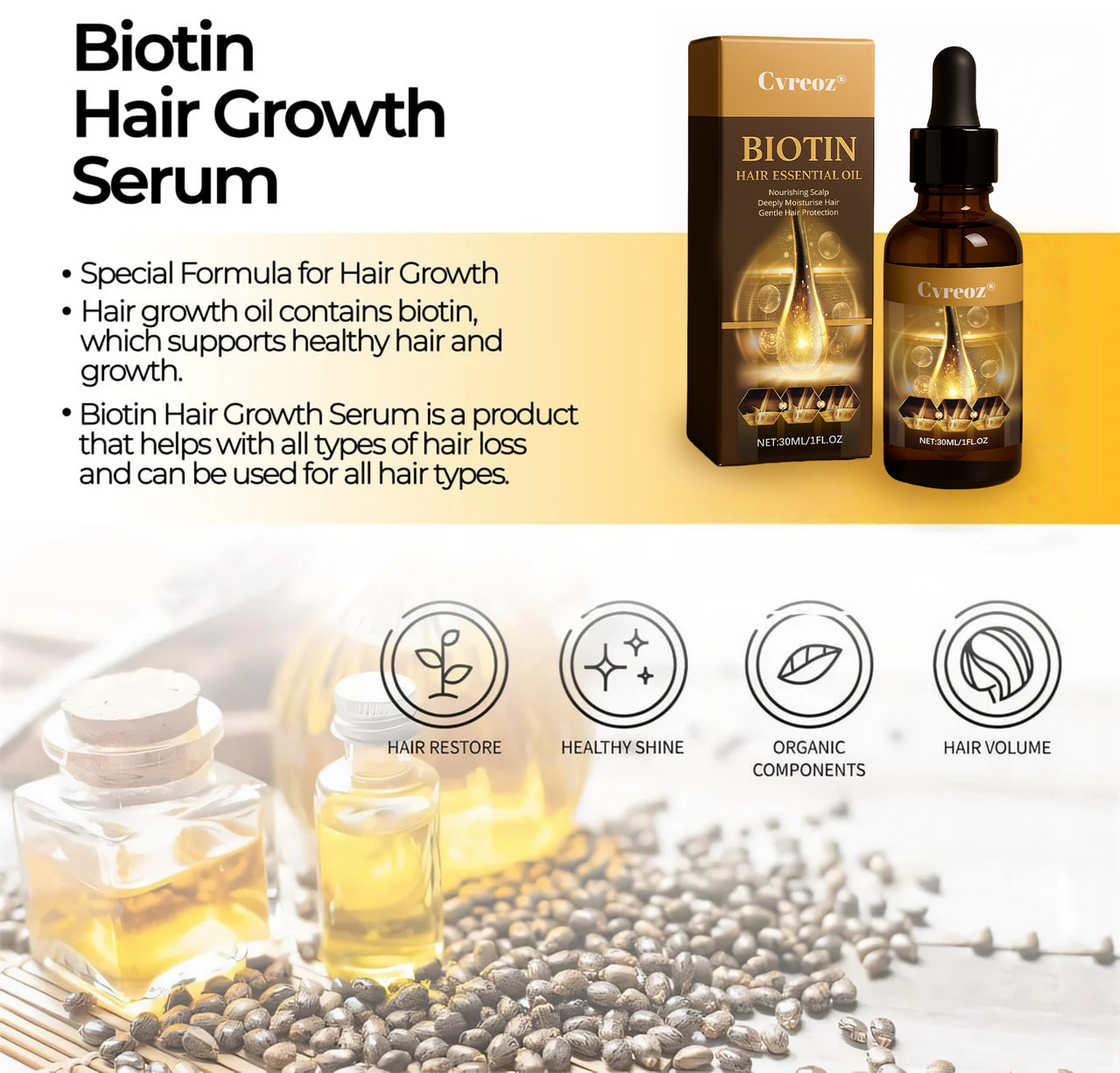Cvreoz® Biotin Hair Essential Oil!