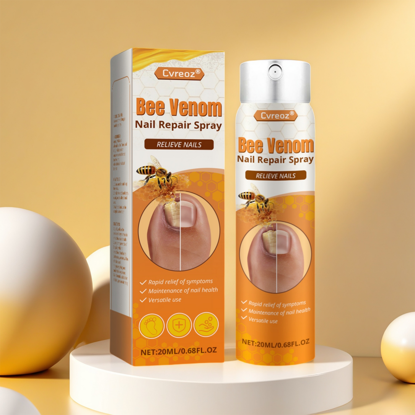 Cvreoz® Bee Venom Nail Repair Spray-Fast Relief for Fungal & Damaged Nails🌿