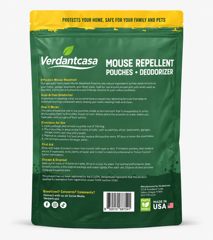 Verdantcasa Mouse Repellent Pouches- 12pcs - save around kids & pet