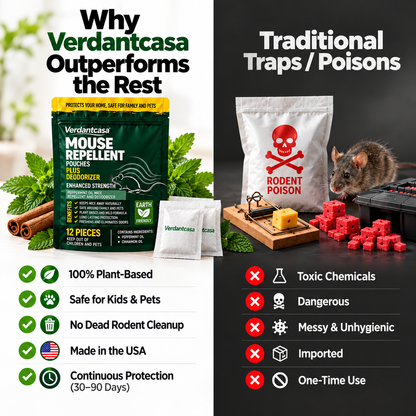 Place These Pouches Anywhere Mice Hide - Verdantcasa Healrize® Mouse Repellent Pouches
