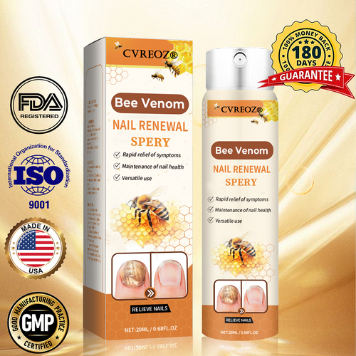 Cvreoz® Nail Renewal Spray with nano-micro needles in combination with bee venom🐝 to fight even the most stubborn fungi👊🏻