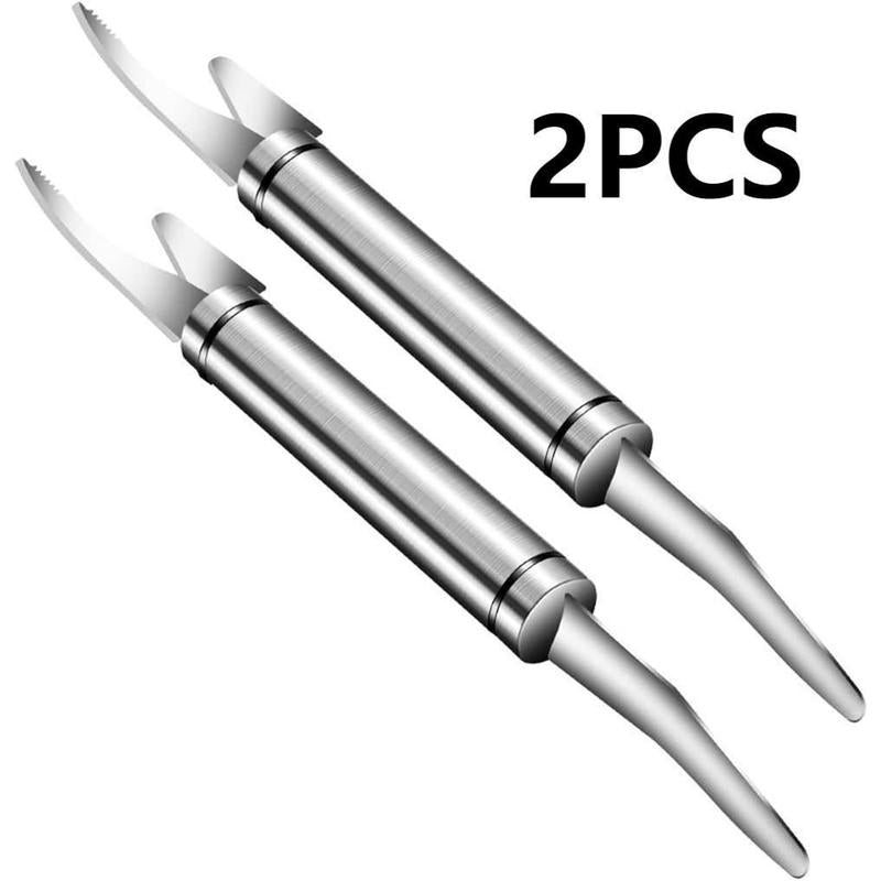 MCOIKY® 2PCS - 5 In 1 Multifunctional Shrimp Line Fish Maw Knife Stainless Steel Shrimp Deveiner Tool Multifunctional Fast Shrimp Peeler Fish Scale Remover Kitchen Fish and Shrimp Duck Intestine Cleaner