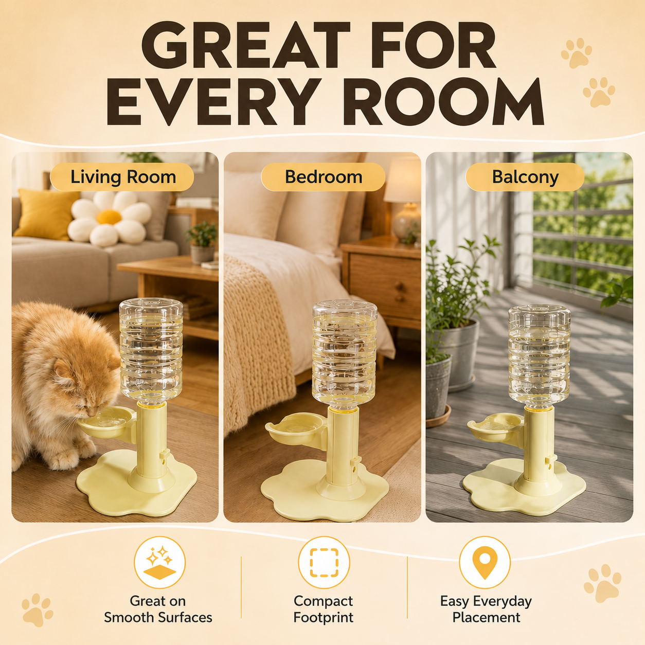 Gravity Cat Water Dispenser Stand, Spill-Proof, Filter-Free, No Electricity with a Bucket