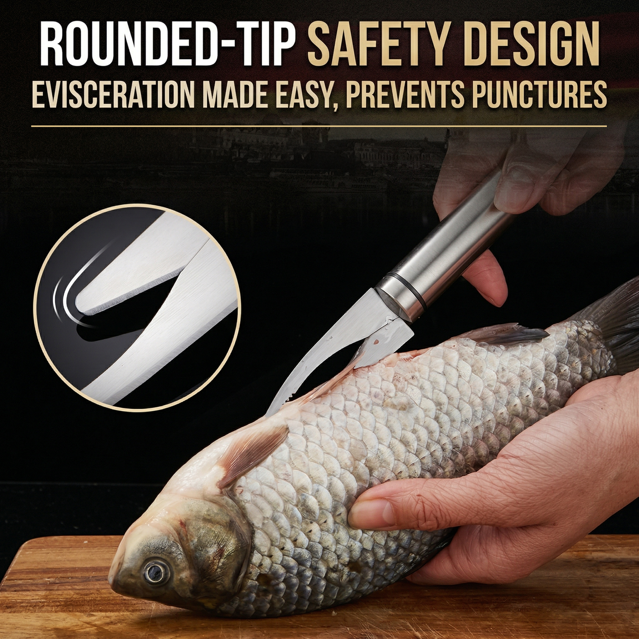 MCOIKY® 2PCS - 5 In 1 Multifunctional Shrimp Line Fish Maw Knife Stainless Steel Shrimp Deveiner Tool Multifunctional Fast Shrimp Peeler Fish Scale Remover Kitchen Fish and Shrimp Duck Intestine Cleaner