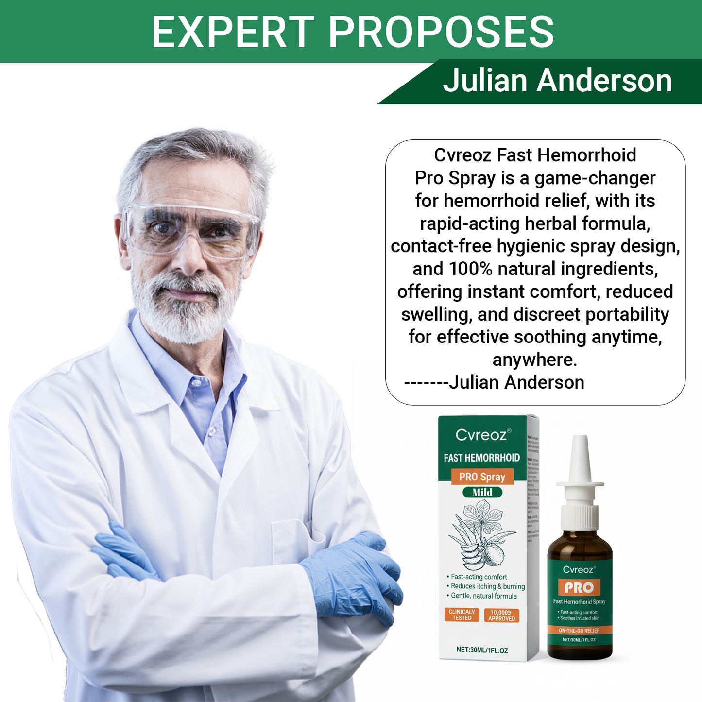Cvreoz® Fast Hemorrhoid PRO Spray